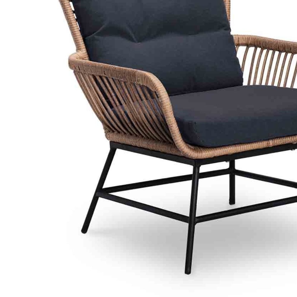 Dex lounge balkonset 2 personen | wicker + aluminium | Bamboo antraciet | 5-delig