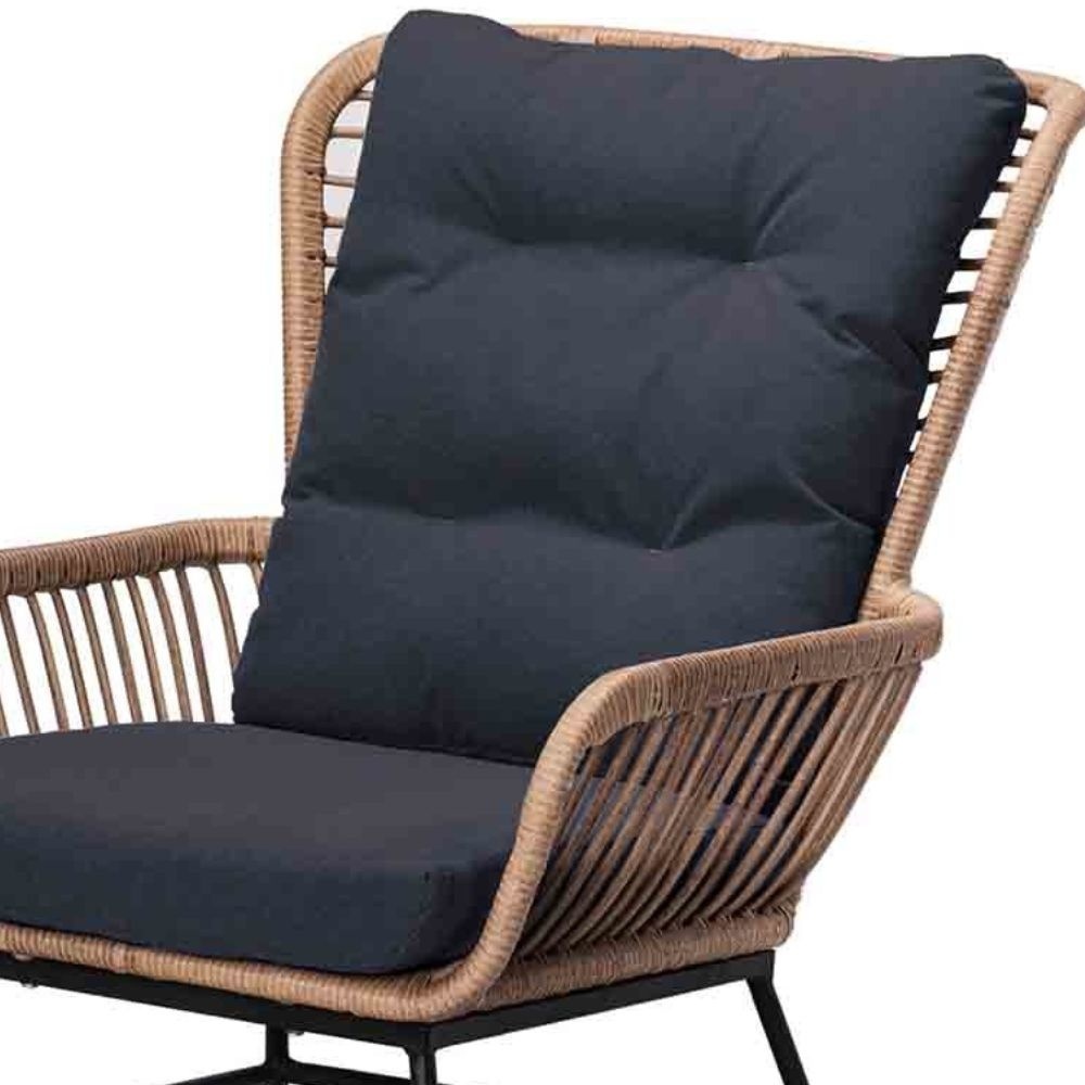 Dex lounge balkonset 2 personen | wicker + aluminium | Bamboo antraciet | 5-delig