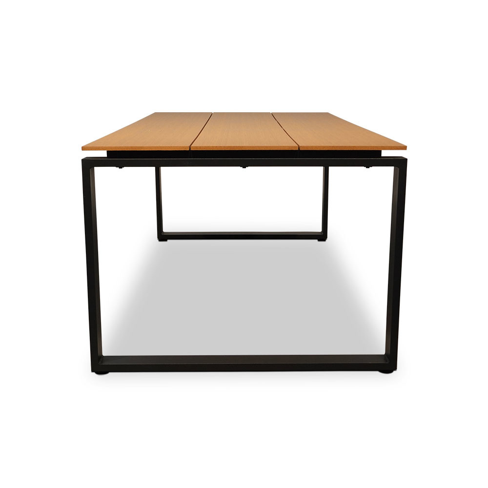 Helsinki Natural/Carlos Charcoal dining tuinset 7-delig | polywood + wicker | 210cm