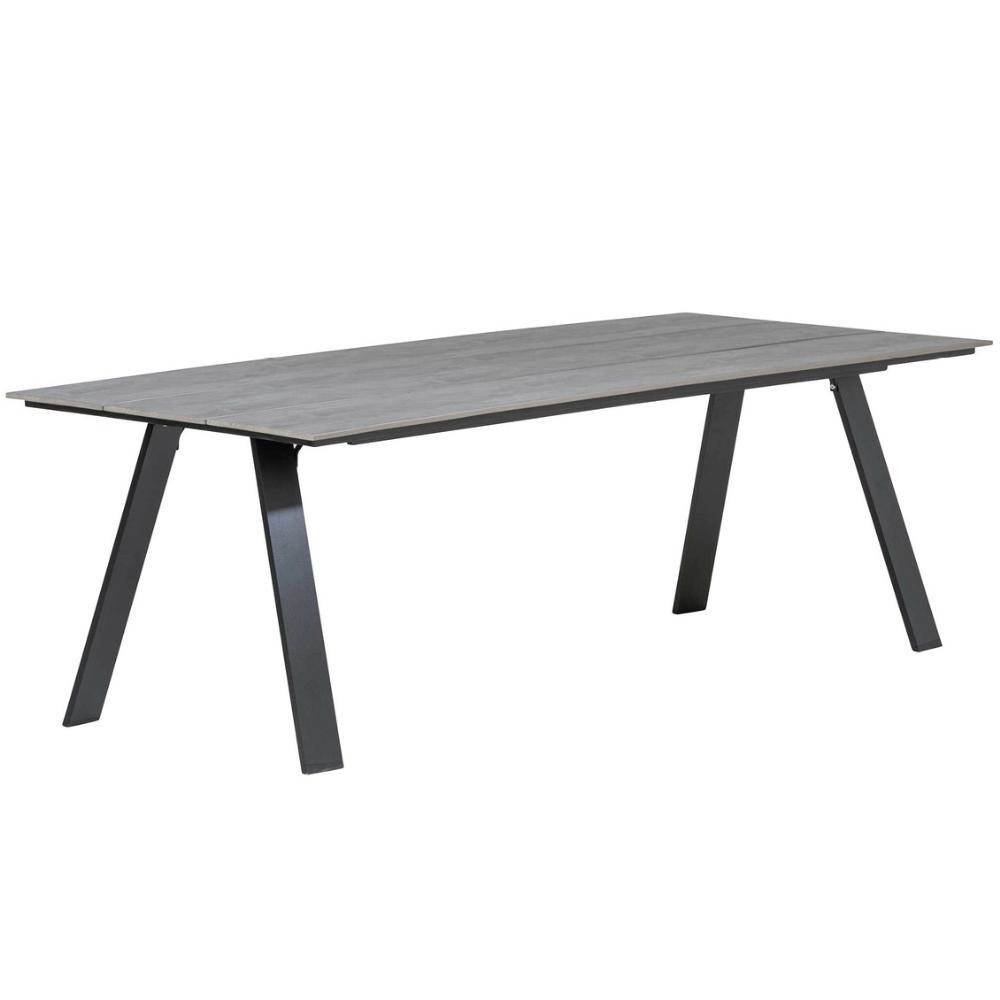 Oslo Grey/Carlos Charcoal dining tuinset 7-delig | polywood + wicker | 220cm