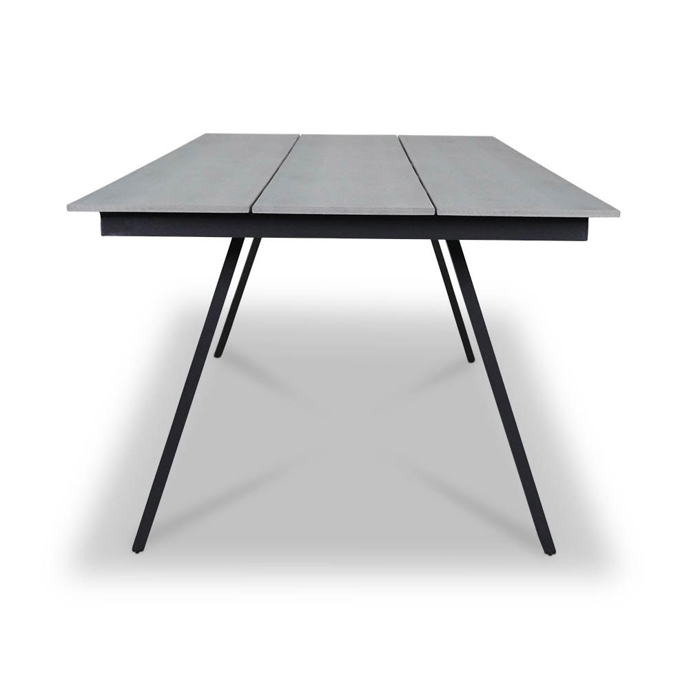Oslo Grey/Carlos Charcoal dining tuinset 7-delig | polywood + wicker | 220cm