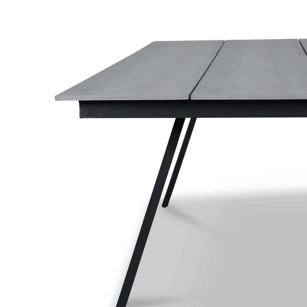 Oslo Grey/Carlos Charcoal dining tuinset 7-delig | polywood + wicker | 220cm