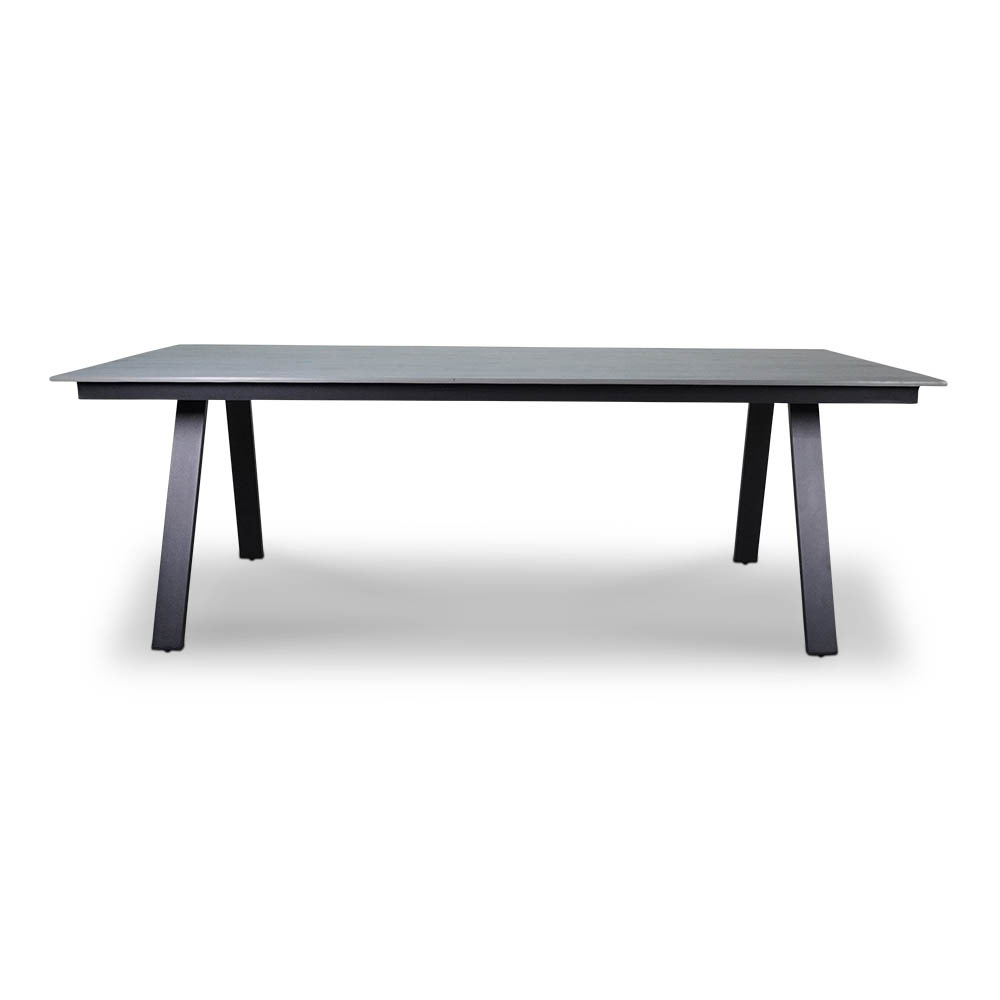 Oslo Grey/Carlos Charcoal dining tuinset 7-delig | polywood + wicker | 220cm