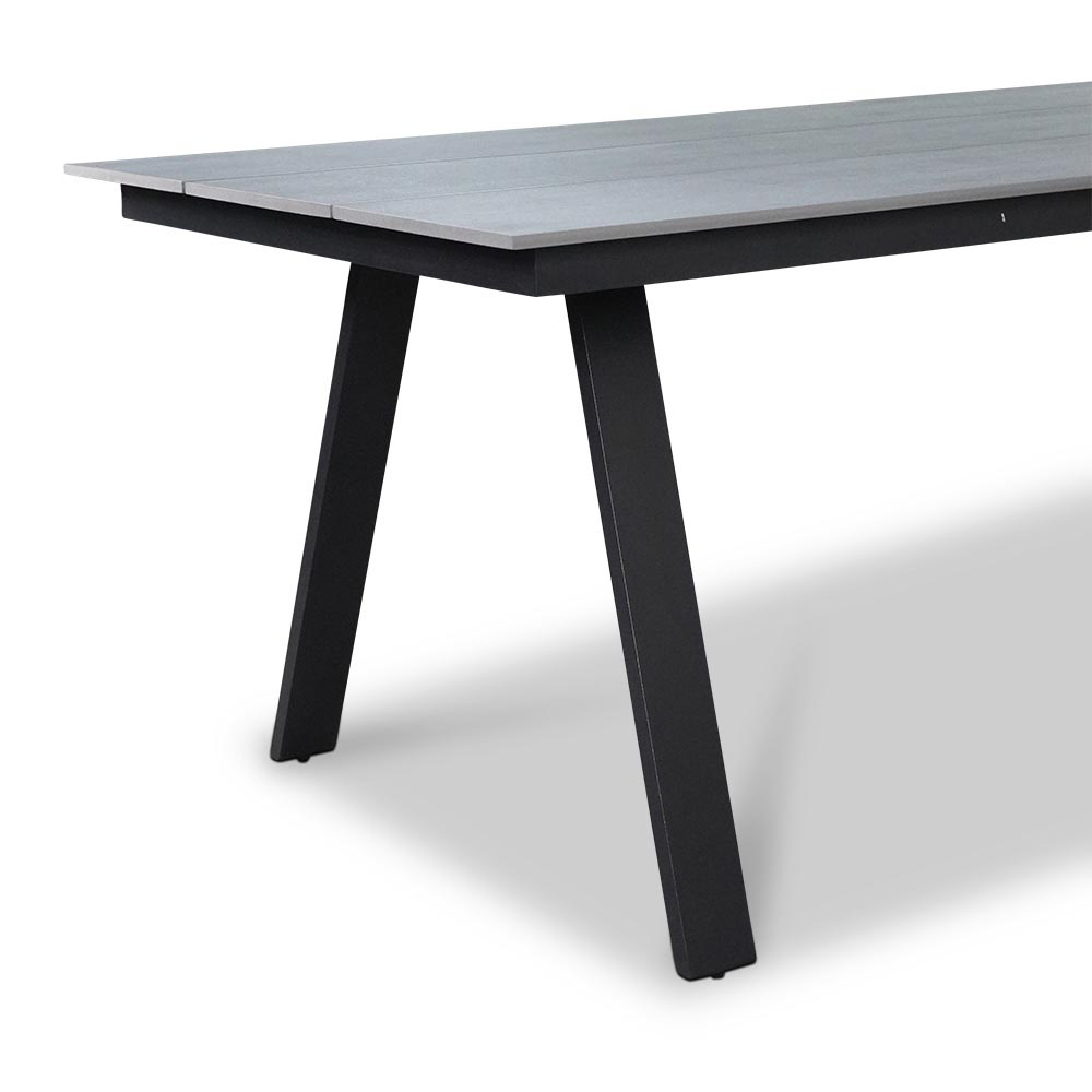 Oslo Grey/Carlos Charcoal dining tuinset 7-delig | polywood + wicker | 220cm