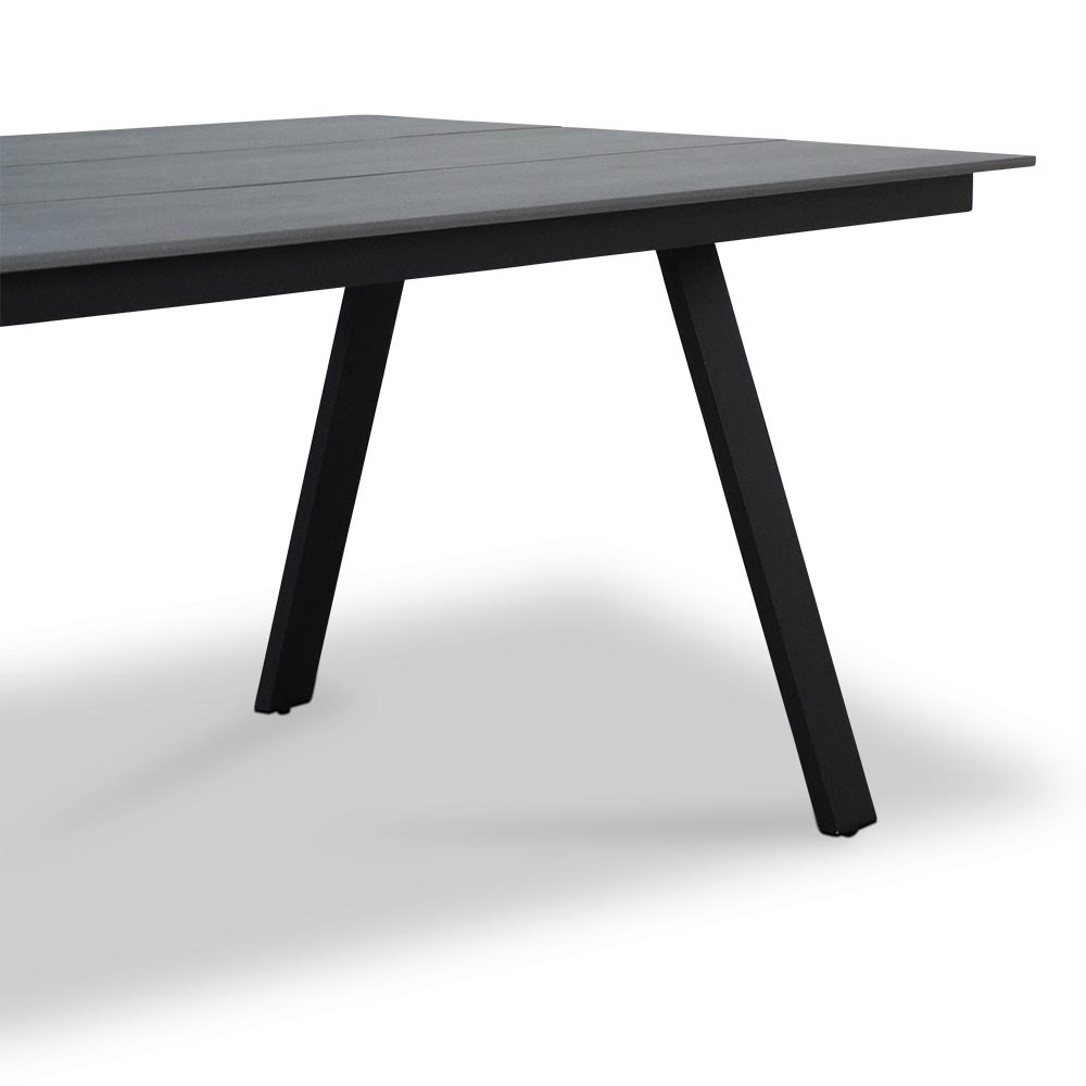 Oslo Grey/Carlos Charcoal dining tuinset 7-delig | polywood + wicker | 220cm