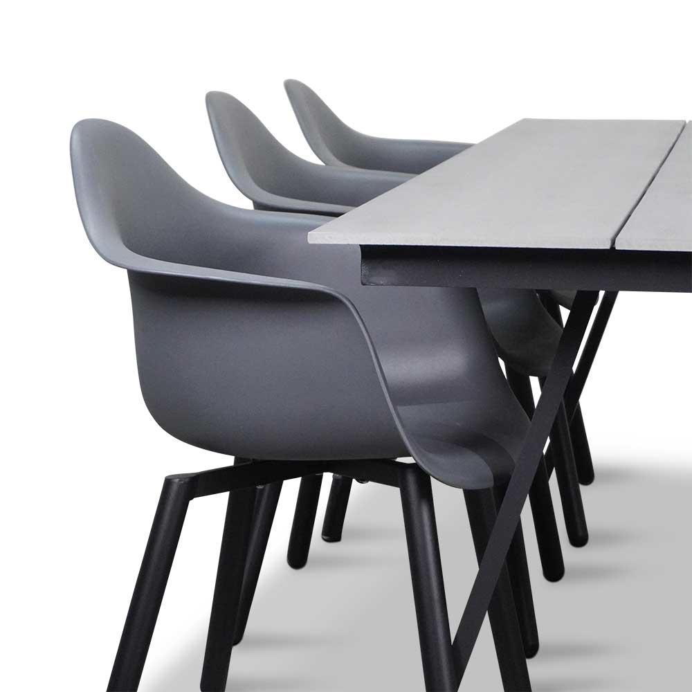 Oslo Grey/Montreux dining tuinset 7-delig | polywood + kunststof | 220cm
