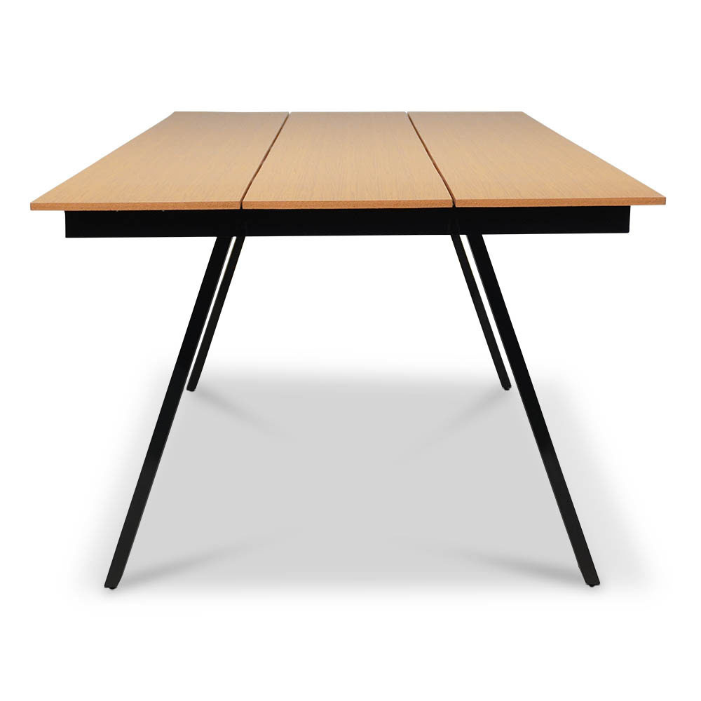 Oslo Natural/Carlos Charcoal dining tuinset 7-delig | polywood + wicker | 220cm