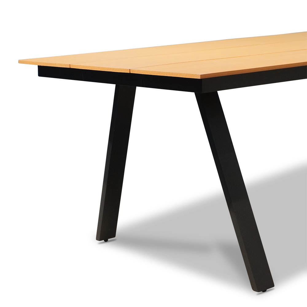 Oslo Natural/Carlos Charcoal dining tuinset 7-delig | polywood + wicker | 220cm