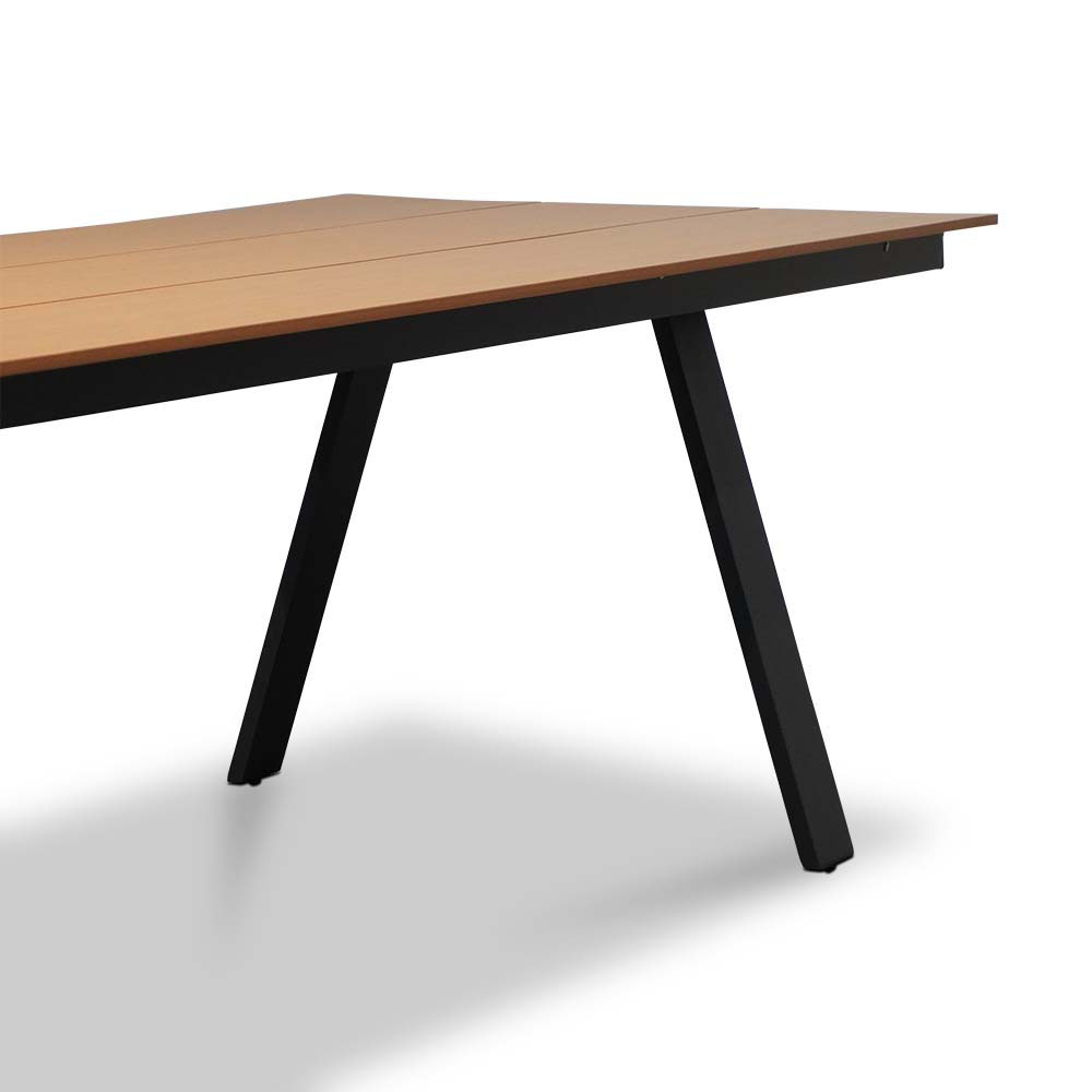 Oslo Natural/Carlos Charcoal dining tuinset 7-delig | polywood + wicker | 220cm