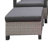 Prato Brick voetenbank | aluminium + wicker