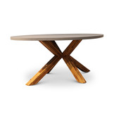 Livorno/Padua dining tuinset | 4 personen | betonlook + hardhout | 200cm ovaal