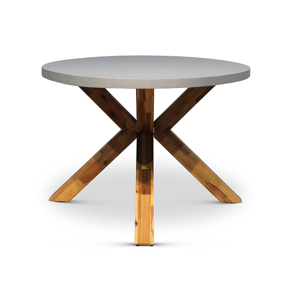 Livorno/Carlos Charcoal dining tuinset 5-delig | betonlook + hardhout | ovaal | 200x110cm
