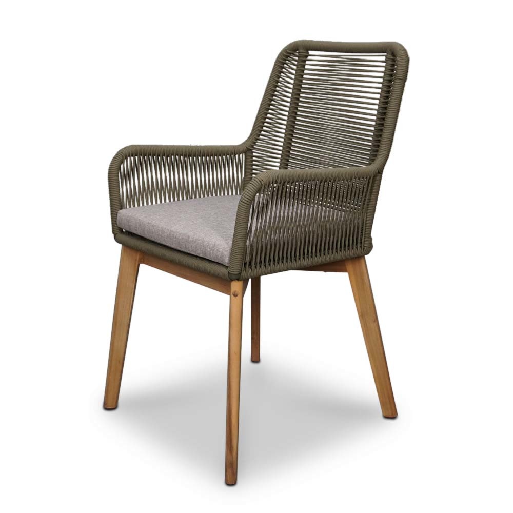 Livorno/Padua dining tuinset | 4 personen | betonlook + hardhout | 200cm ovaal