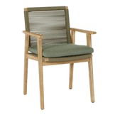 Livorno/Bergen groen dining tuinset | 4 personen | betonlook + hardhout | 200cm ovaal