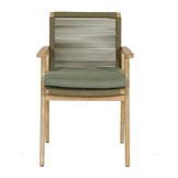 Livorno/Bergen groen dining tuinset | 4 personen | betonlook + hardhout | 200cm ovaal