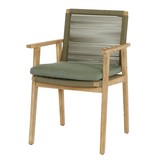 Livorno/Bergen groen dining tuinset | 4 personen | betonlook + hardhout | 200cm ovaal