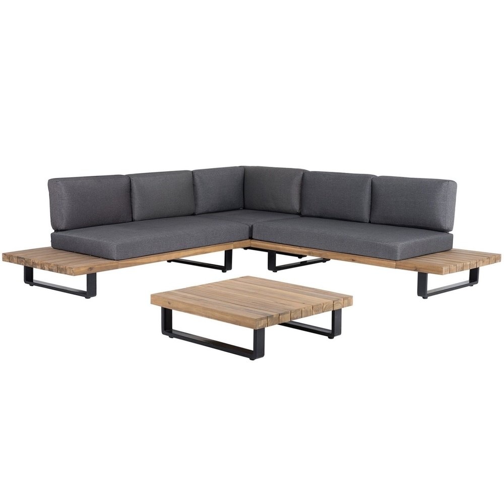 Salvador hoek loungeset 5 personen | aluminium + hardhout | Light Teaklook | 3-delig - 260x260cm