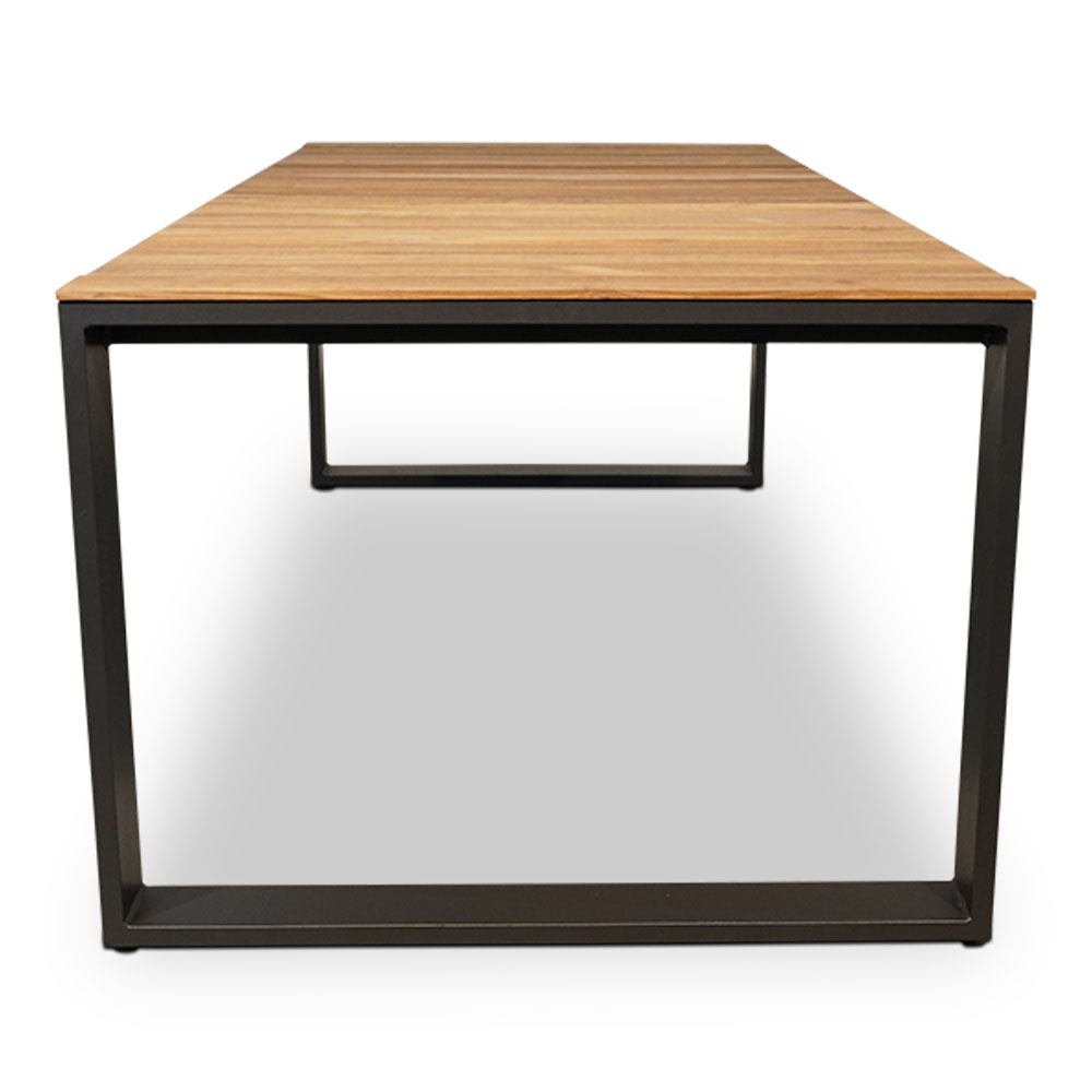 Atlanta/Mendes zwart dining tuinset 7-delig | stapelbaar | 218cm