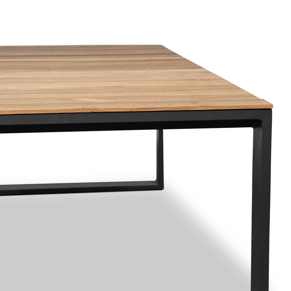 Atlanta/Mendes zwart dining tuinset 7-delig | stapelbaar | 218cm
