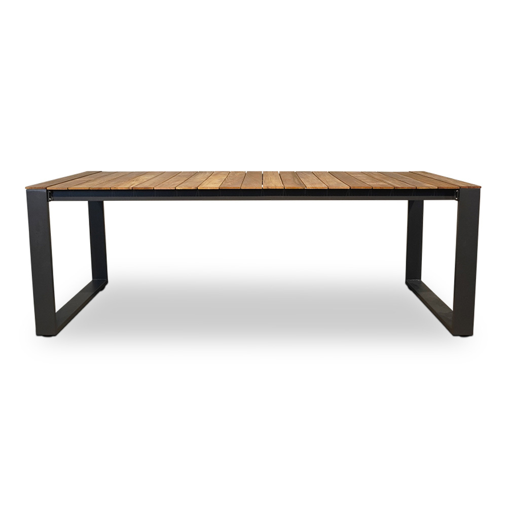 Atlanta/Mendes zwart dining tuinset 7-delig | stapelbaar | 218cm