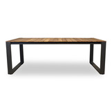 Atlanta/Portofino zand dining tuinset | 6 personen | teakhout + touw | 218cm