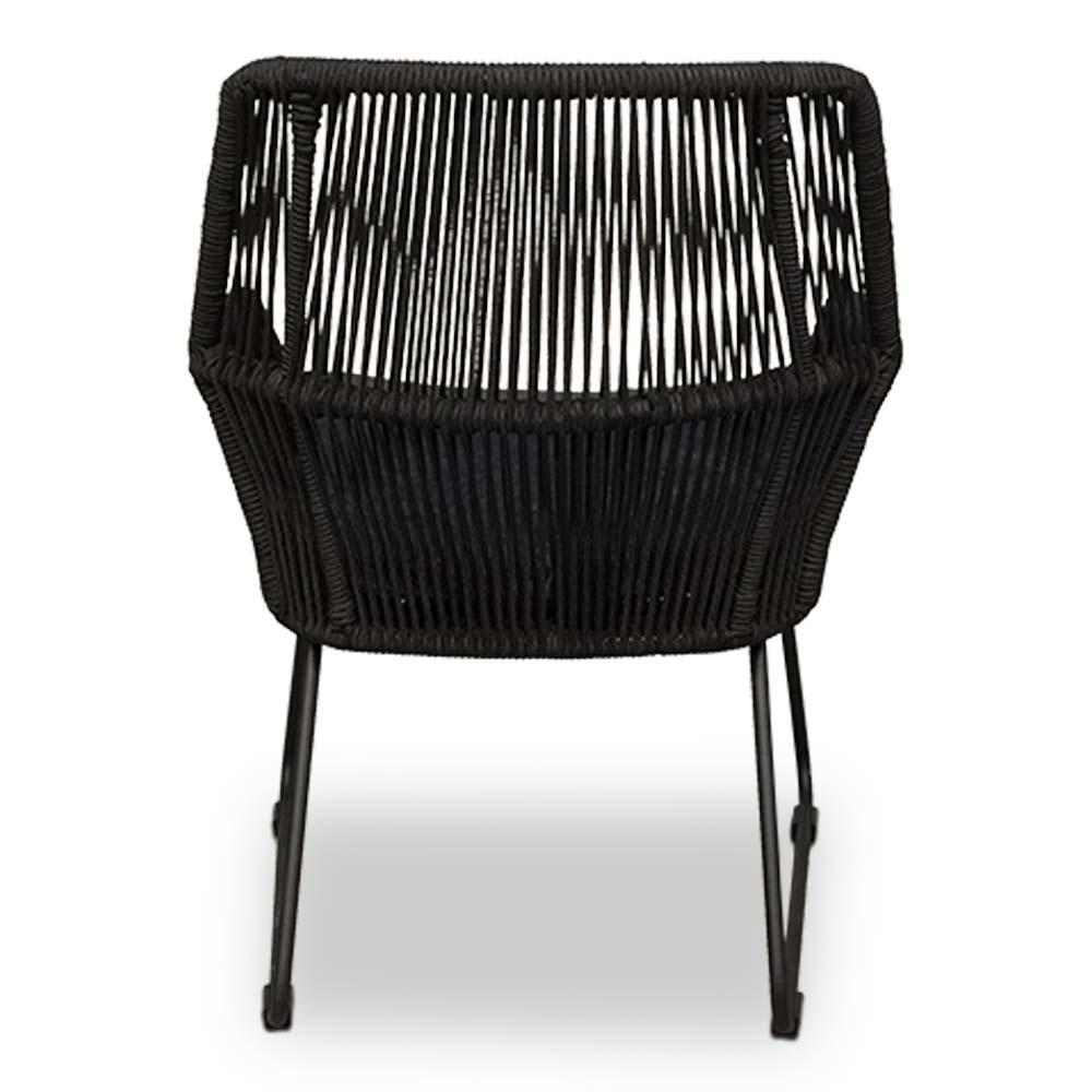 Nevada/Chester zwart dining tuinset 7-delig | teakhout + touw | 238cm
