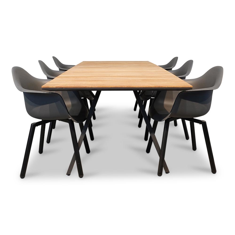 Nevada/Montreux dining tuinset 7-delig | teakhout + kunststof | 238cm