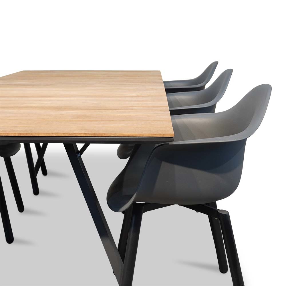 Nevada/Montreux dining tuinset 7-delig | teakhout + kunststof | 238cm
