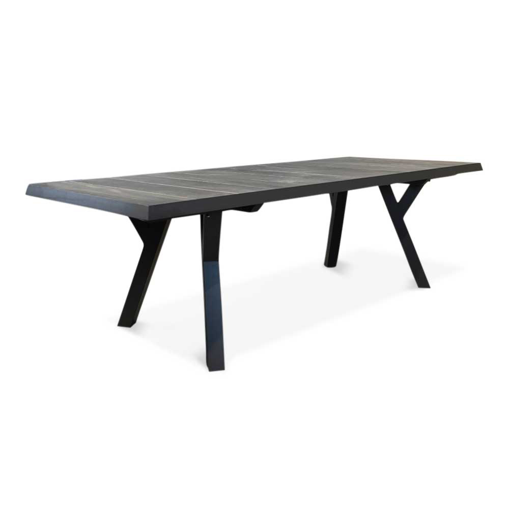 Castilla Negro/Seville zwart dining tuinset 7-delig | keramiek + touw | 247cm
