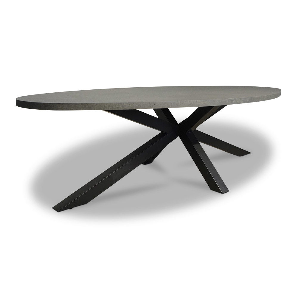 Stockholm/Portofino groen dining tuinset 9-delig | betonlook + touw | 280cm