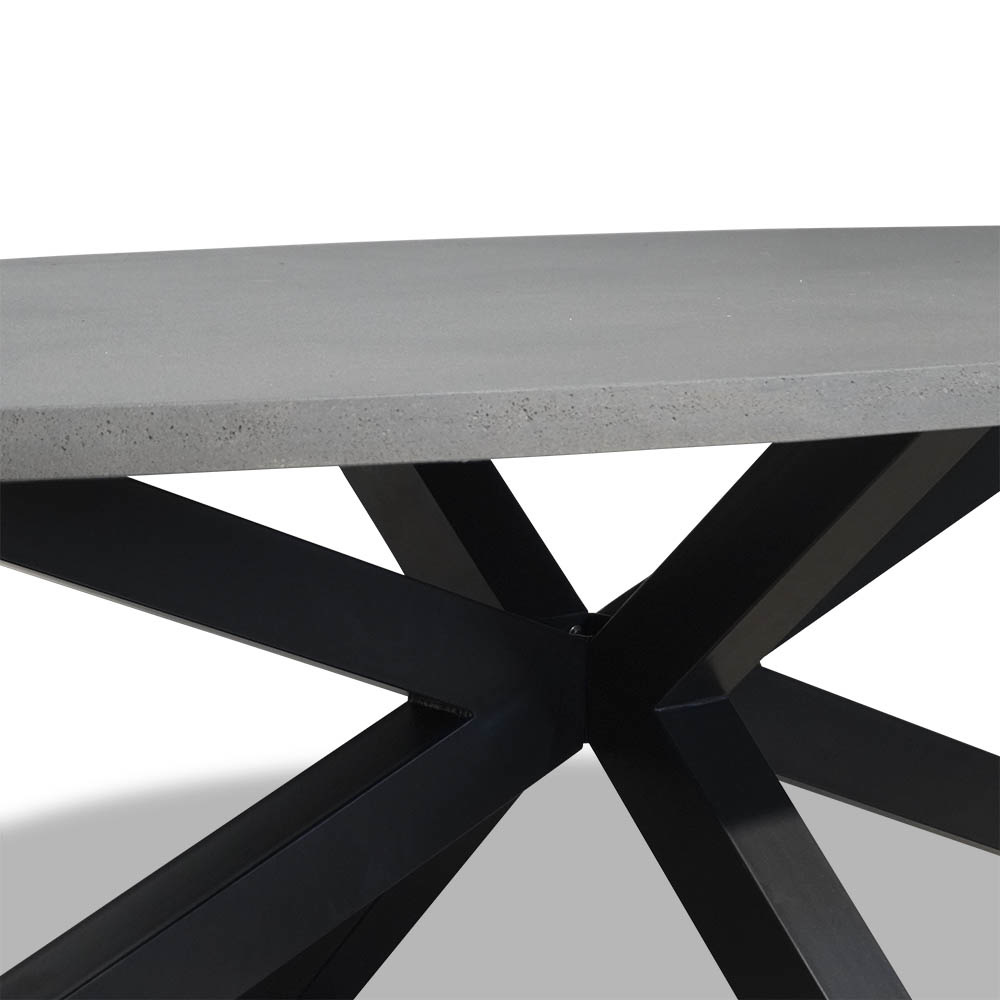 Stockholm/Portofino groen dining tuinset 9-delig | betonlook + touw | 280cm