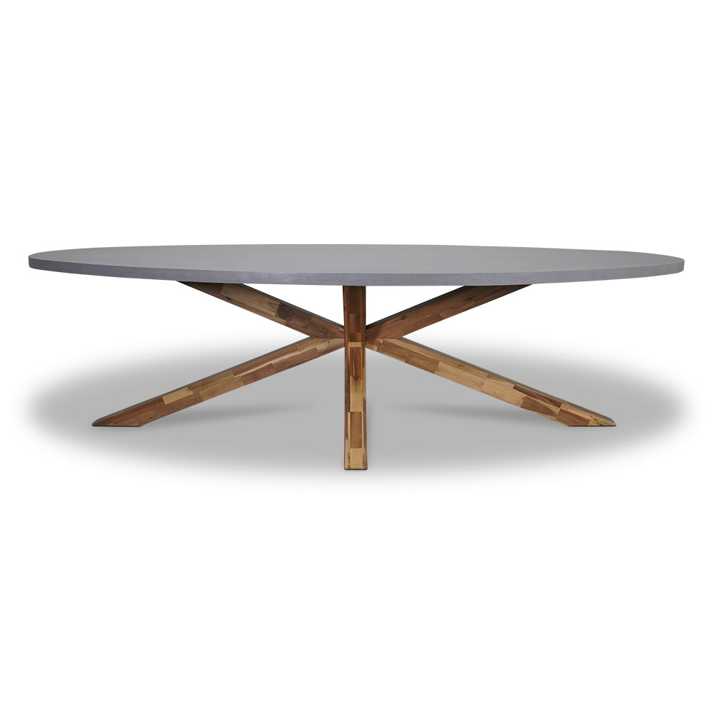 Livorno/Portofino groen dining tuinset 9-delig | betonlook + touw | 280cm