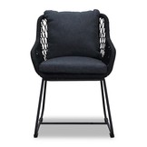 Livorno/Portofino zwart dining tuinset | 8 personen | betonlook + touw | 280cm