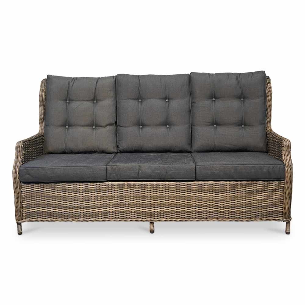 Belfort stoel-bank loungeset 4-delig | wicker | verstelbaar | Kobo Grey