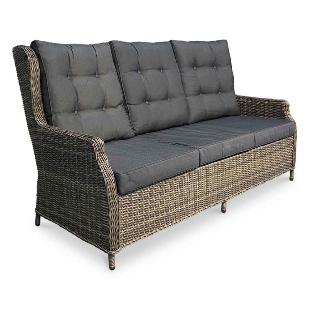 Belfort stoel-bank loungeset - verstelbaar 5 personen | wicker | Kobo Grey | 4-delig