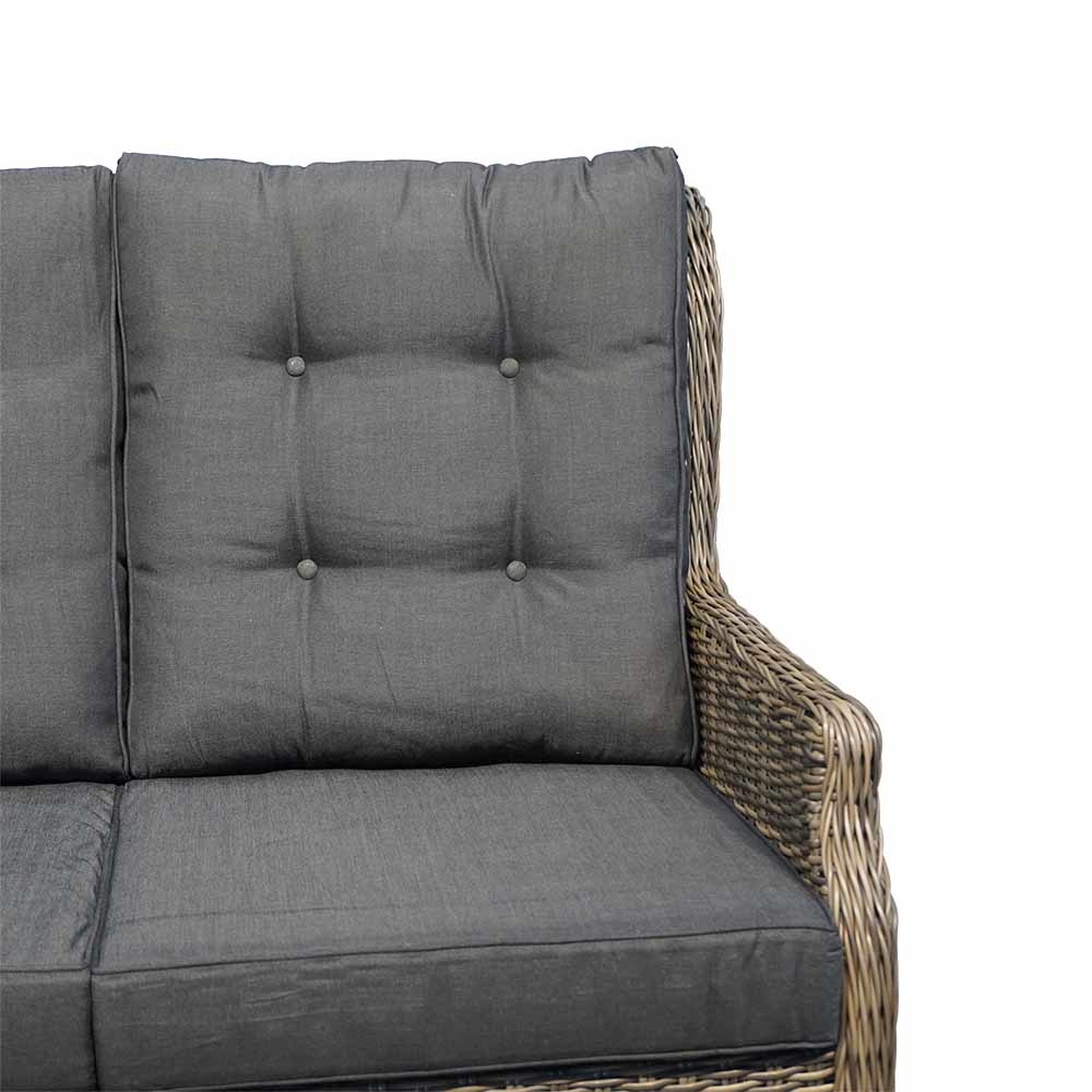 Belfort stoel-bank loungeset 4-delig | wicker | verstelbaar | Kobo Grey