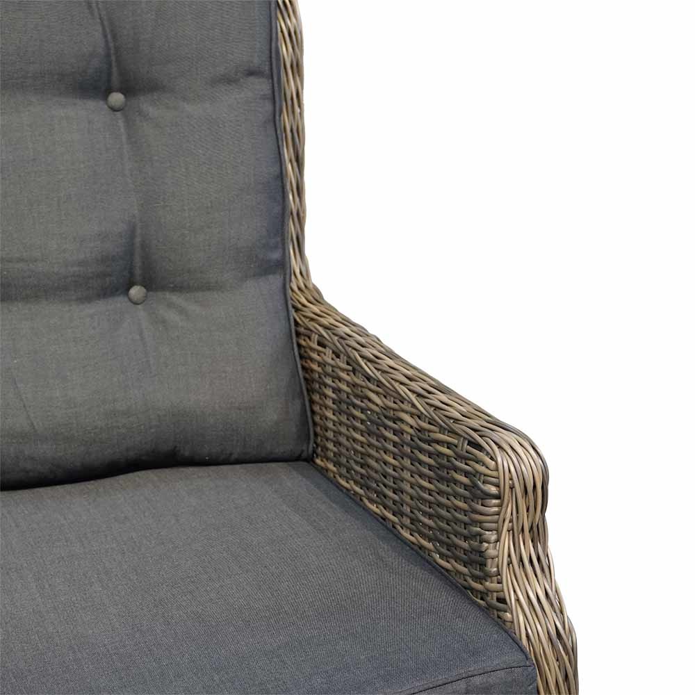 Belfort stoel-bank loungeset 4-delig | wicker | verstelbaar | Kobo Grey