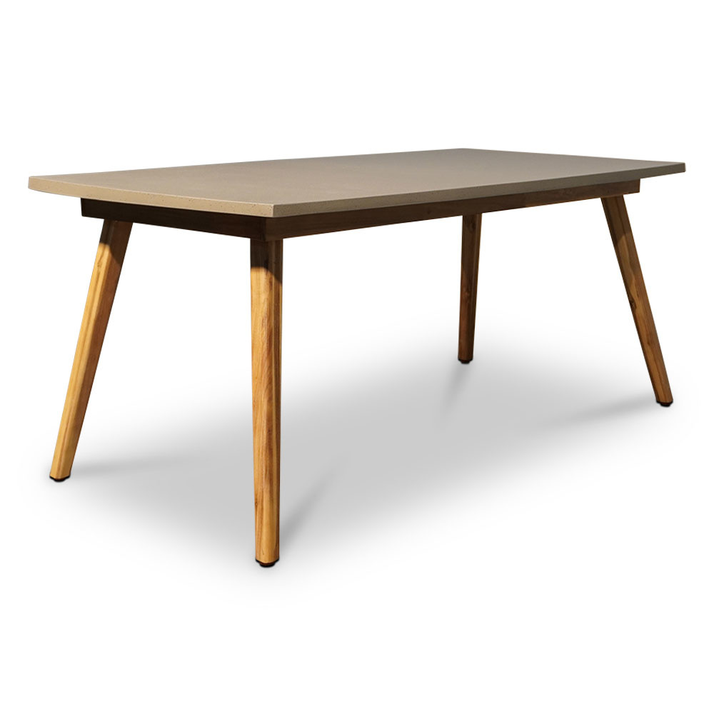 Copenhagen tuintafel | betonlook + hardhout | 180x90cm