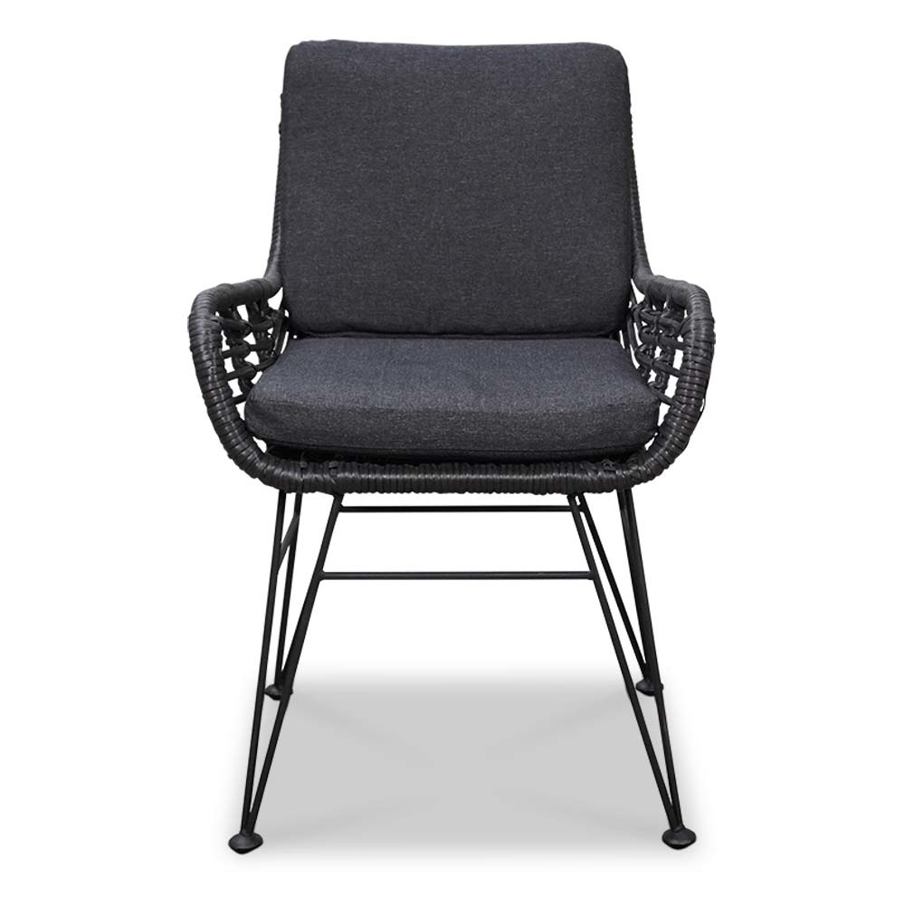 Copenhagen/Carlos Charcoal dining tuinset 5-delig | betonlook + wicker | 180cm