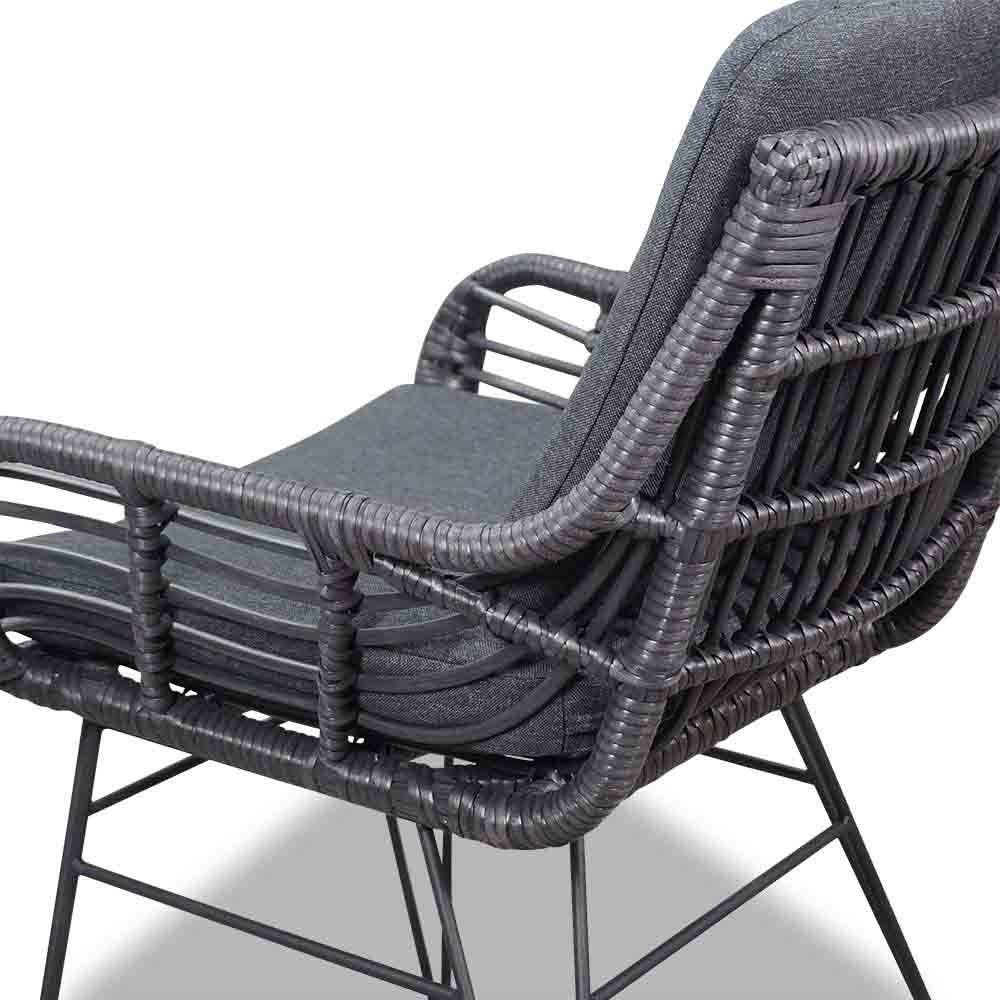 Copenhagen/Carlos Charcoal dining tuinset 5-delig | betonlook + wicker | 180cm