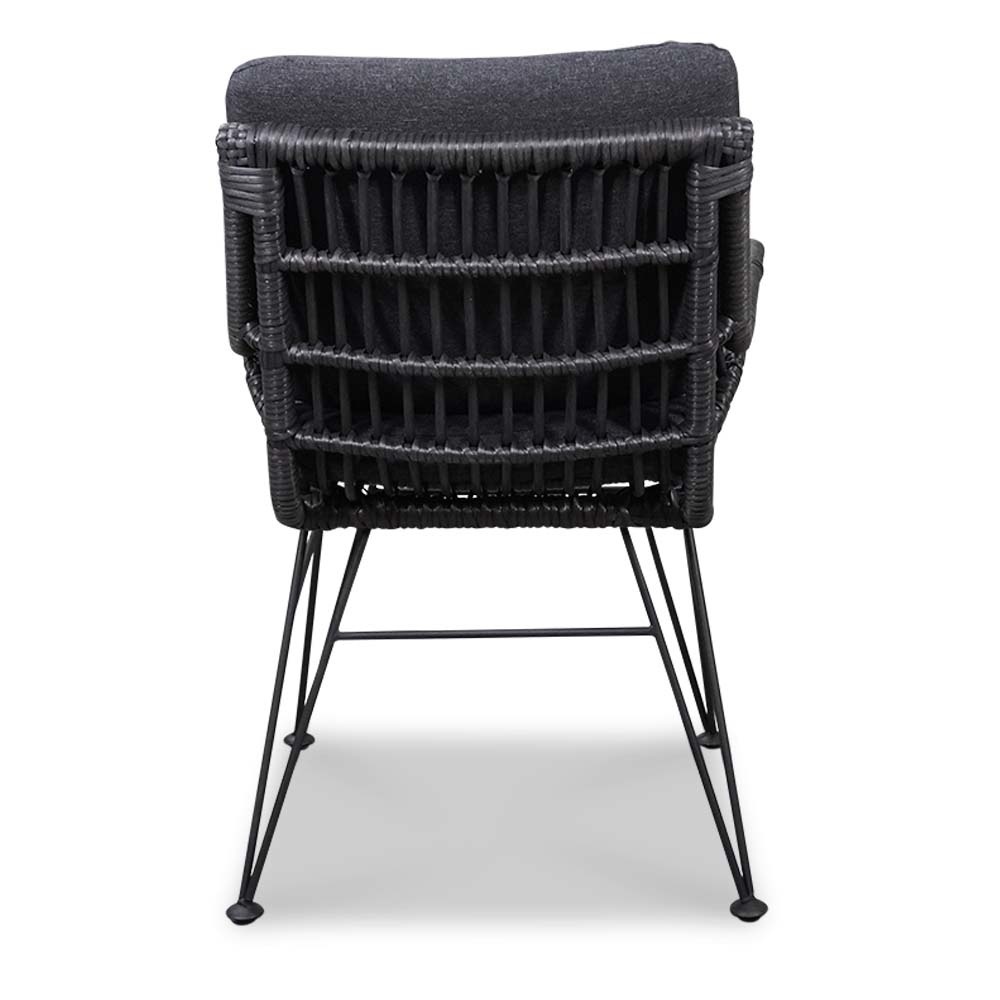 Copenhagen/Carlos Charcoal dining tuinset 5-delig | betonlook + wicker | 180cm
