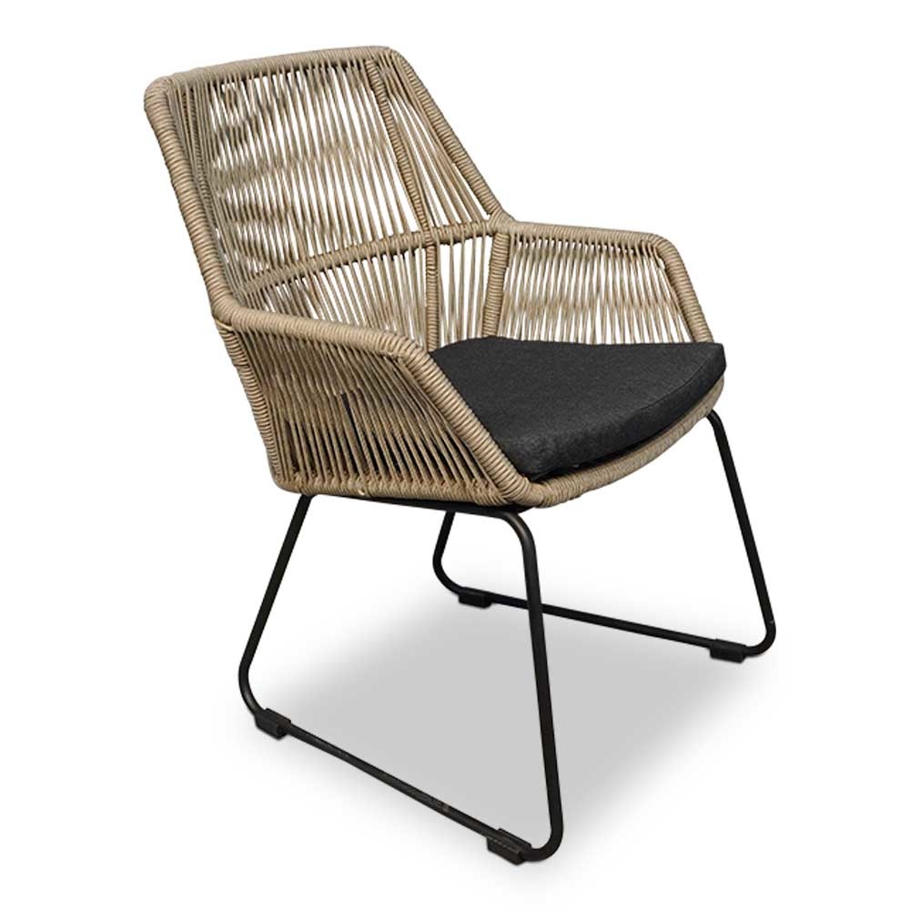 Copenhagen/Chester zand dining tuinset 5-delig | betonlook + touw | 180cm
