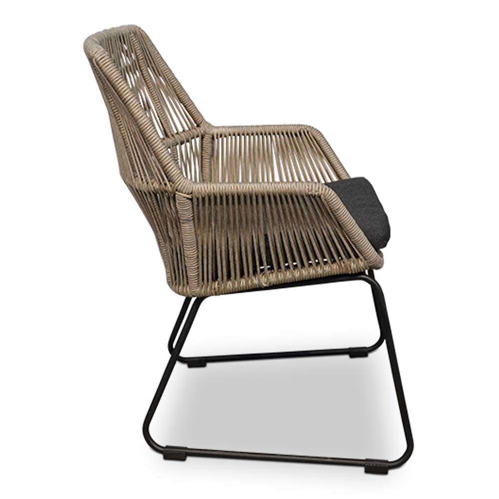 Copenhagen/Chester zand dining tuinset 5-delig | betonlook + touw | 180cm