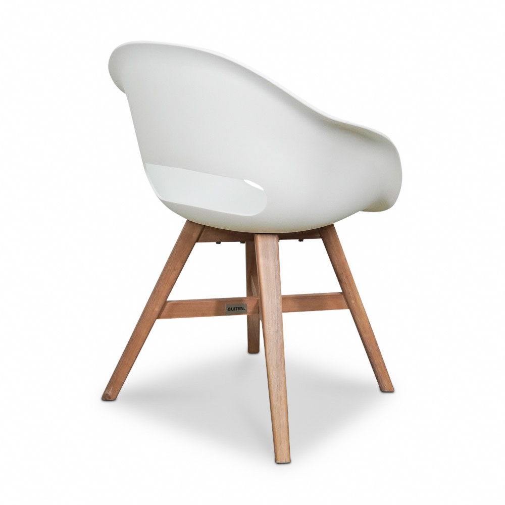 Copenhagen/Karlstad wit dining tuinset 5-delig | betonlook + kunststof | 180cm