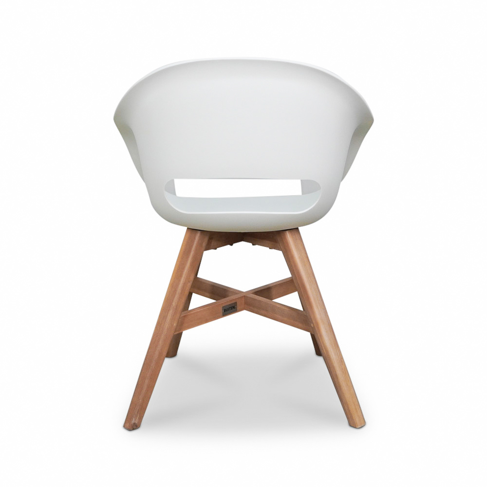 Copenhagen/Karlstad wit dining tuinset 5-delig | betonlook + kunststof | 180cm