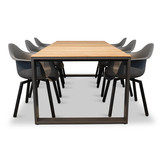 Atlanta/Montreux dining tuinset | 6 personen | teakhout + kunststof | 218cm