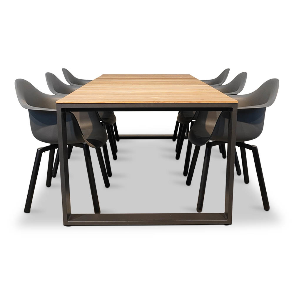 Atlanta/Montreux dining tuinset 7-delig | teakhout + kunststof | 218cm