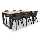Atlanta/Montreux dining tuinset | 6 personen | teakhout + kunststof | 218cm