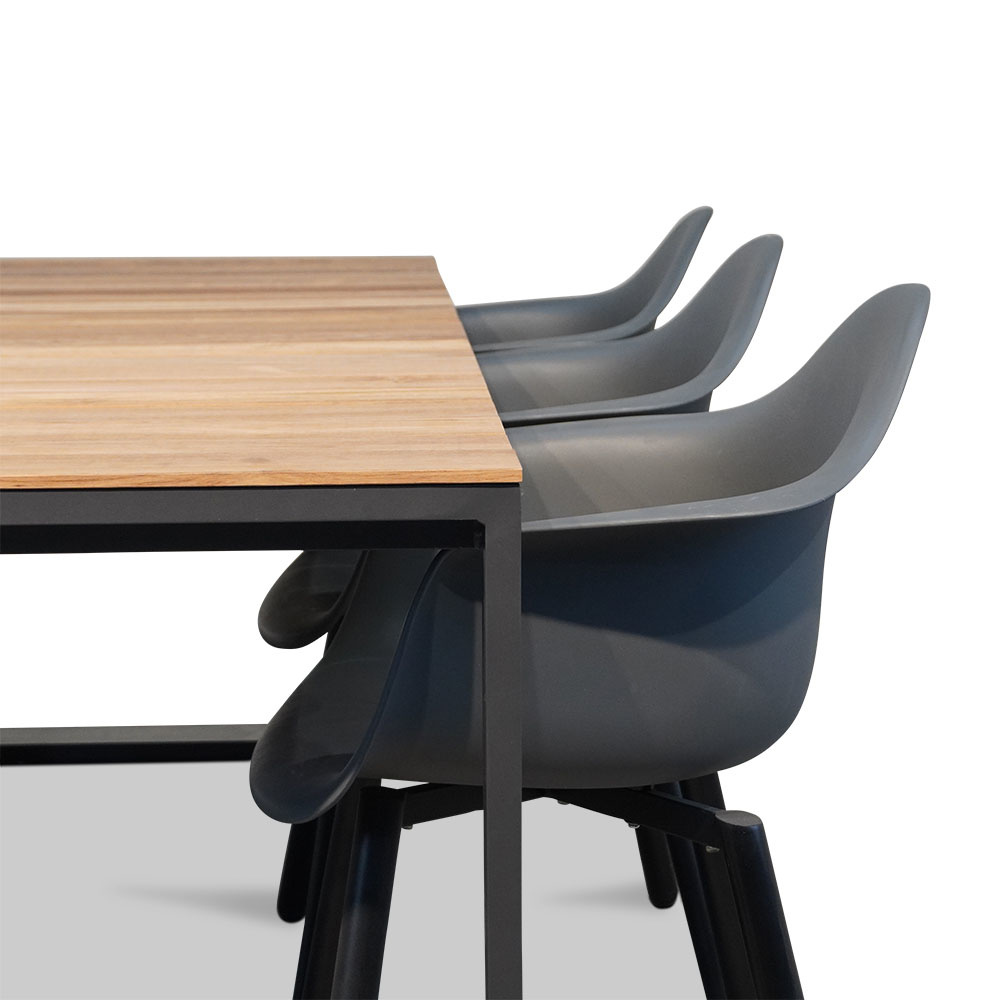 Atlanta/Montreux dining tuinset 7-delig | teakhout + kunststof | 218cm