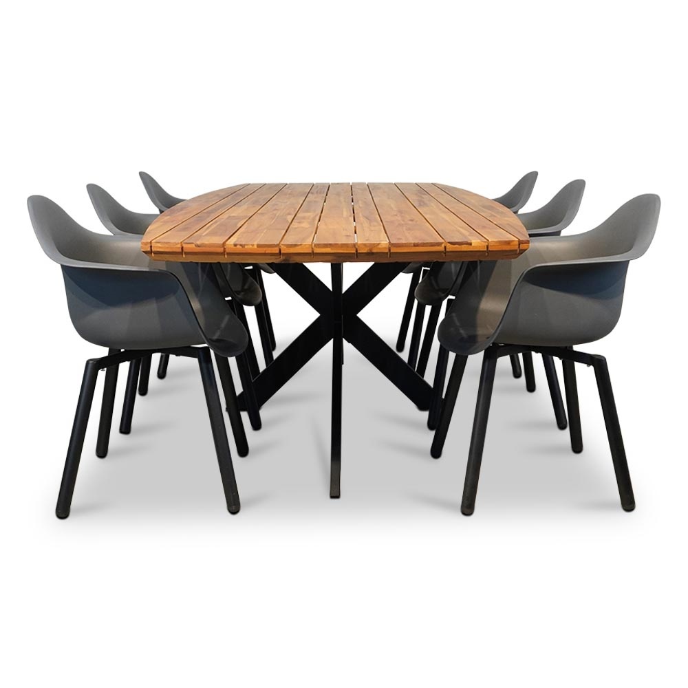 Salo/Montreux dining tuinset 7-delig | hardhout + kunststof | 240cm
